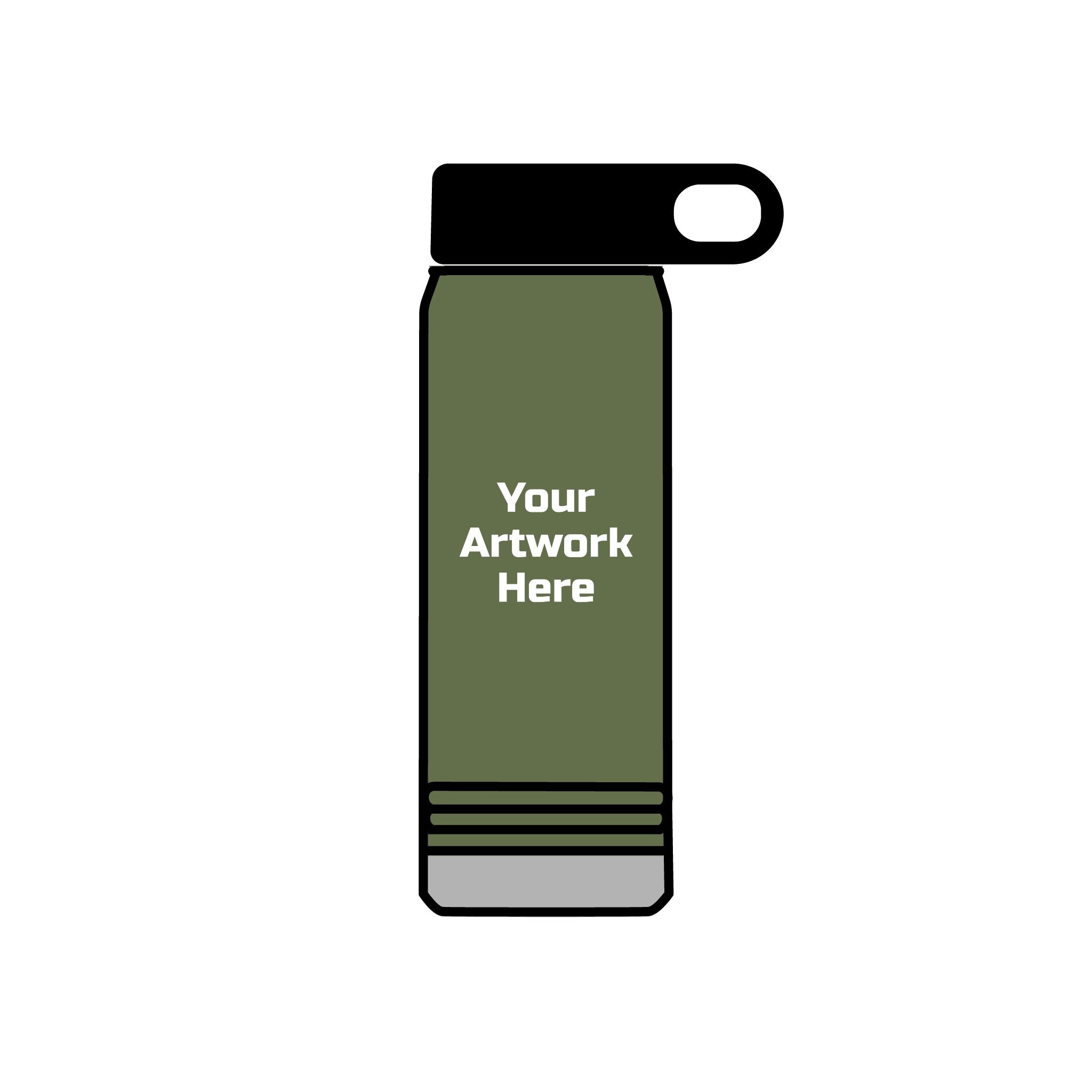 Load image into Gallery viewer, Custom Printable Stainless Steel 20oz Water Bottle w/ Printed Single Panel