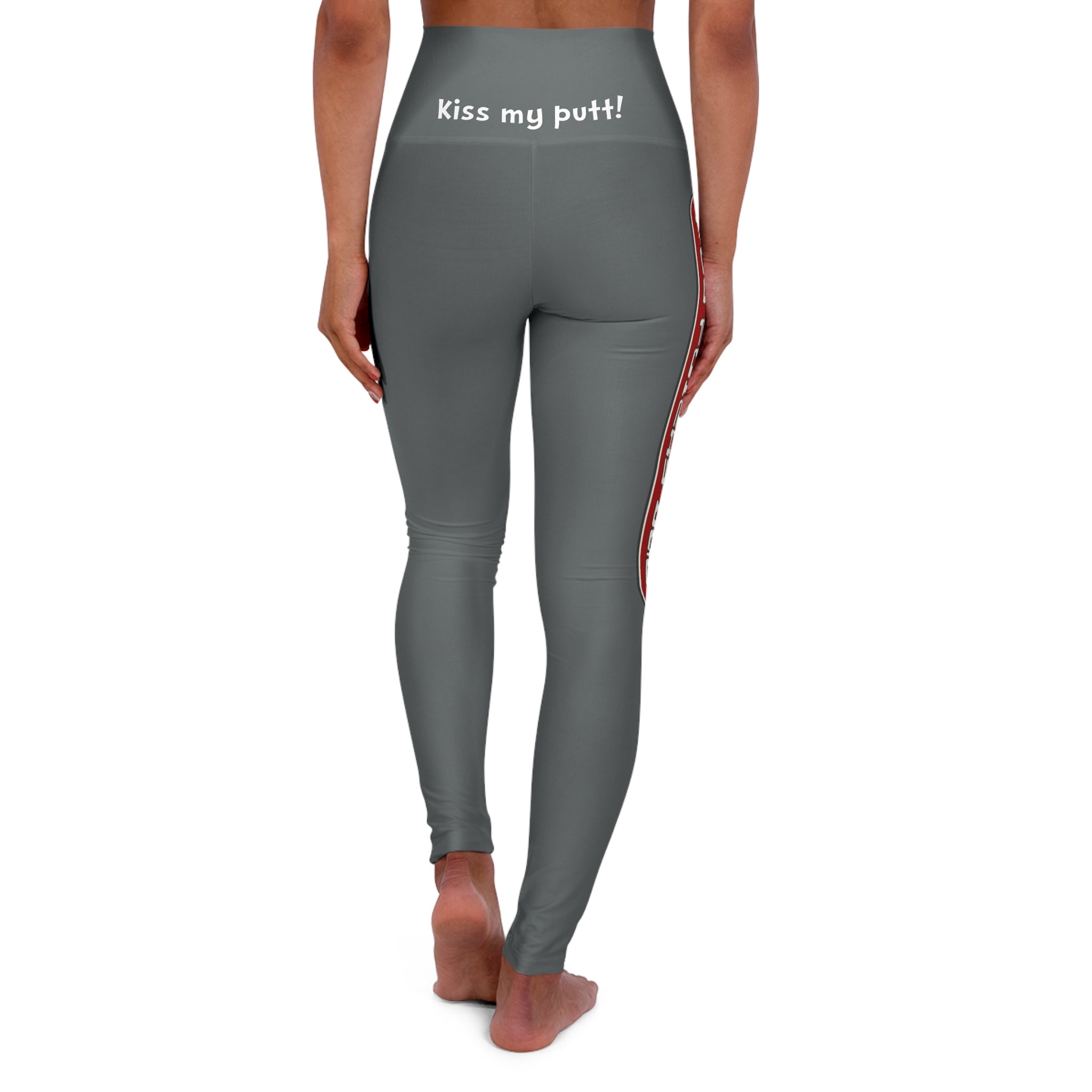 Load image into Gallery viewer, Kiss my putt! - High Waisted Yoga Leggings, White