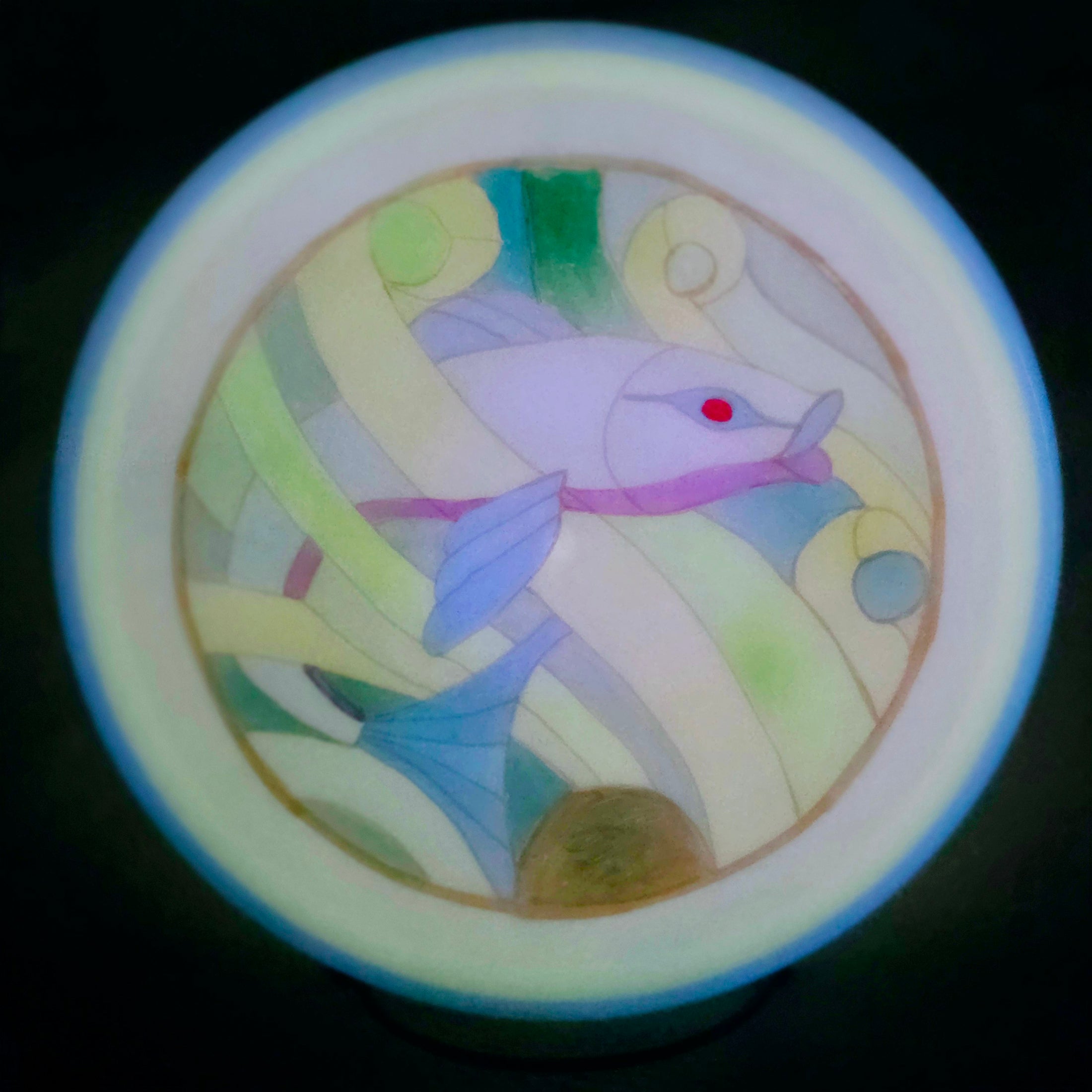 Load image into Gallery viewer, MVP Tempo w/ Custom Hand Drawn Stained-Glass Fish - Total Eclipse (White/Blue) 171g