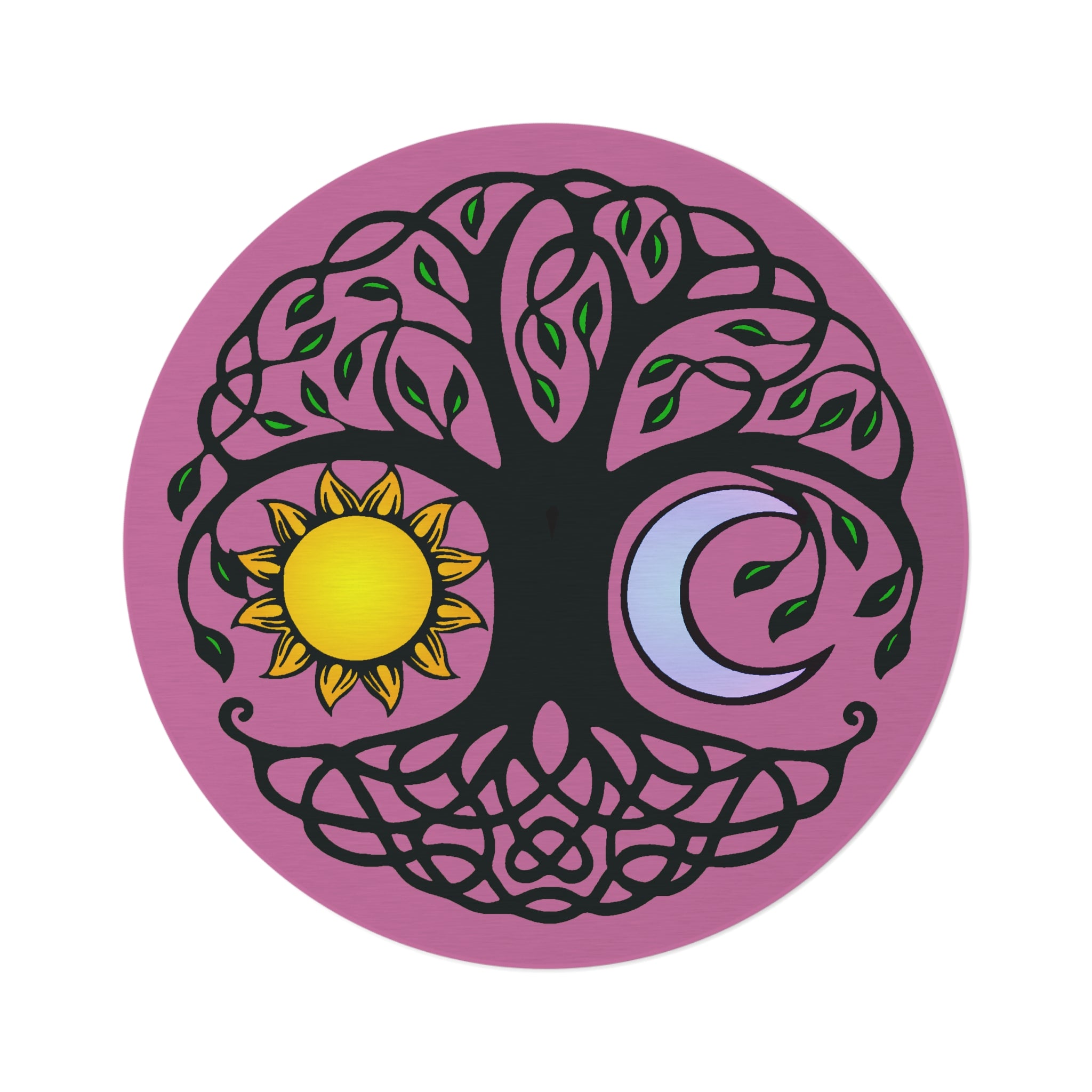 Load image into Gallery viewer, Tree of Life - Sun & Moon 60" Round Area Rug