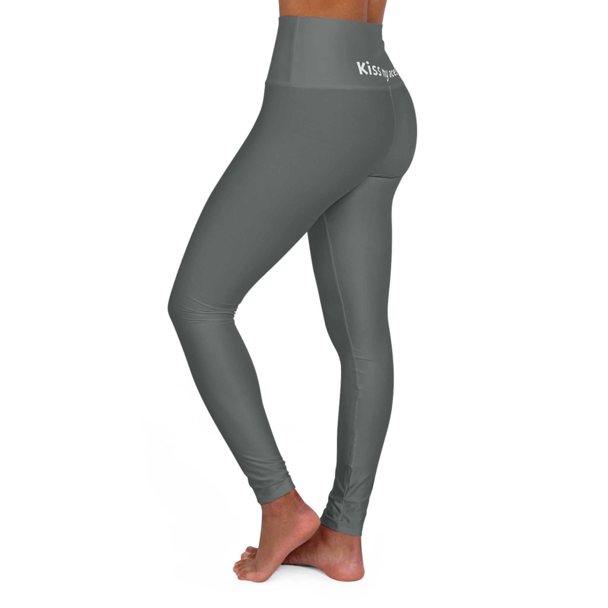 Load image into Gallery viewer, Kiss my Ace! - High Waisted Yoga Leggings, White