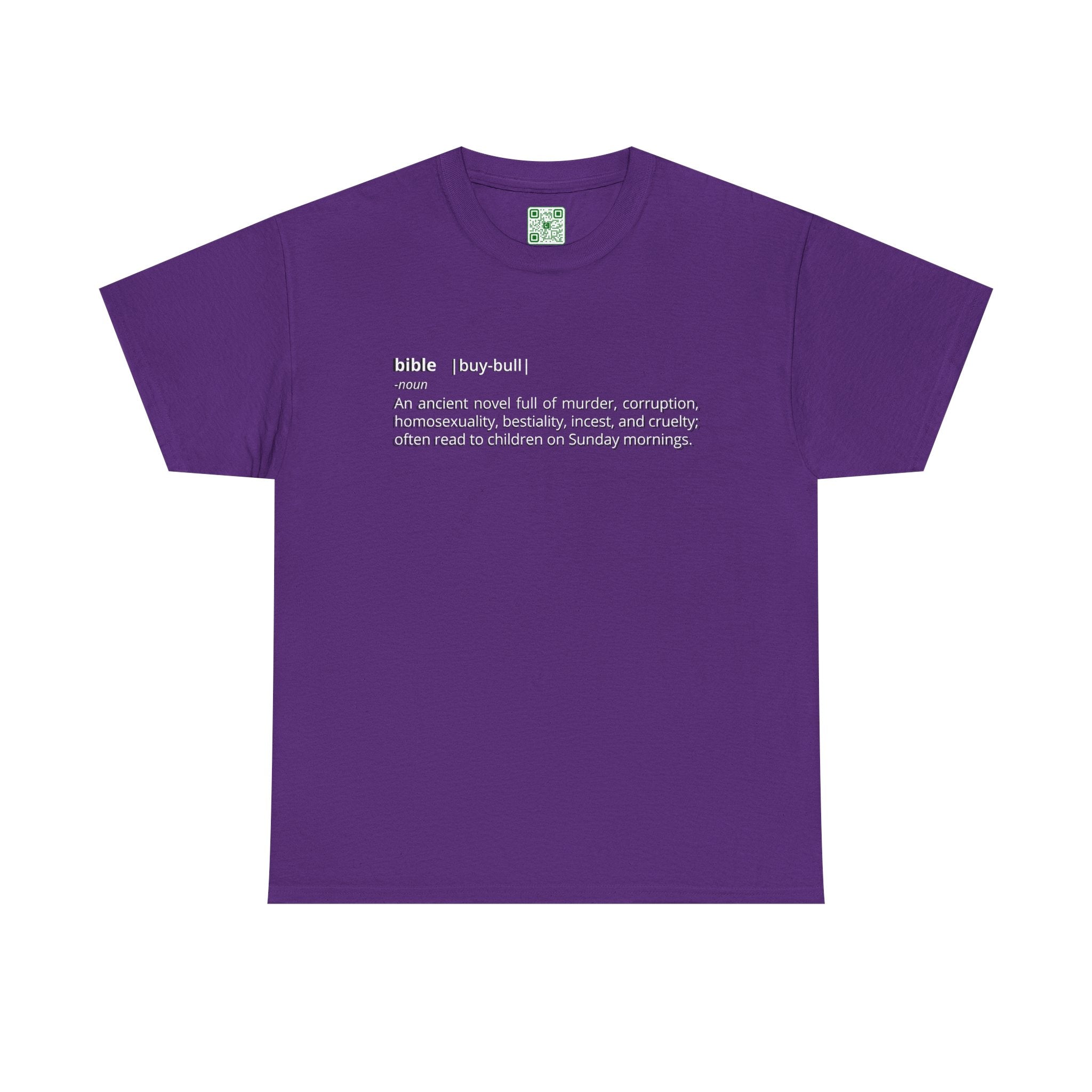 Load image into Gallery viewer, "Bible - An ancient novel full of murder, corruption, homosexuality, bestiality, incest and cruelty; often read to children on Sunday mornings." - Unisex Heavy Cotton Tee
