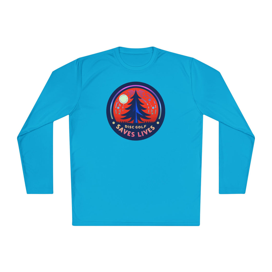 Disc Golf Saves Lives Lightweight Long Sleeve Pine Tree Tee