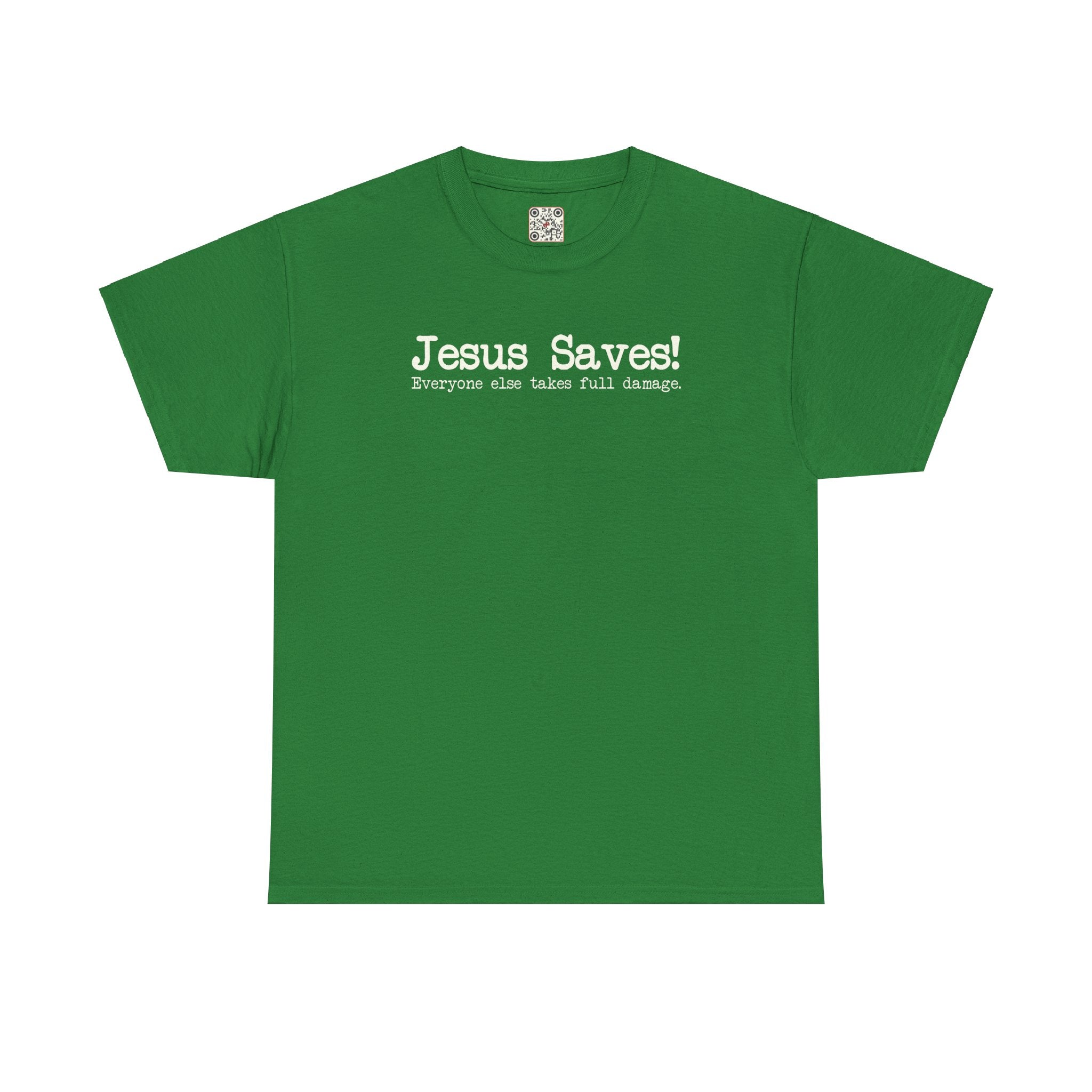 Load image into Gallery viewer, &quot;Jesus Saves! Everyone Else Takes Full Damage&quot; - Unisex Heavy Cotton Tee
