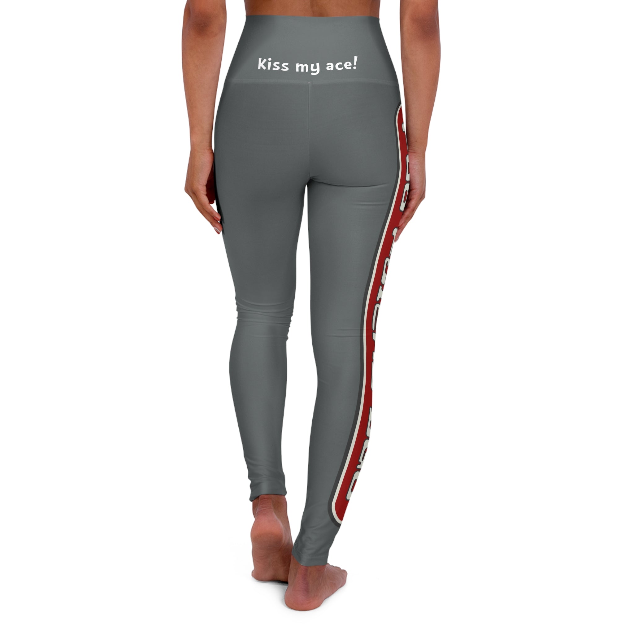 Load image into Gallery viewer, Kiss my Ace! - High Waisted Yoga Leggings, White
