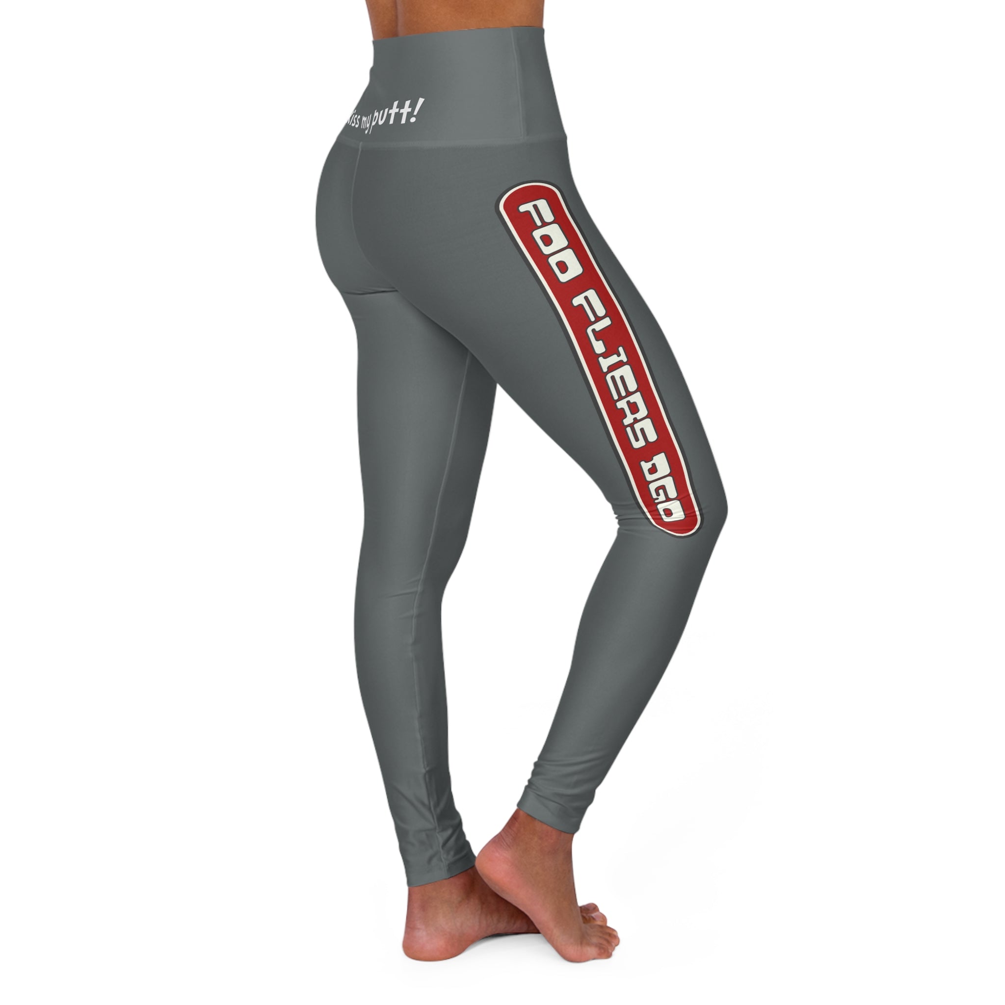 Load image into Gallery viewer, Kiss my putt! - High Waisted Yoga Leggings, White
