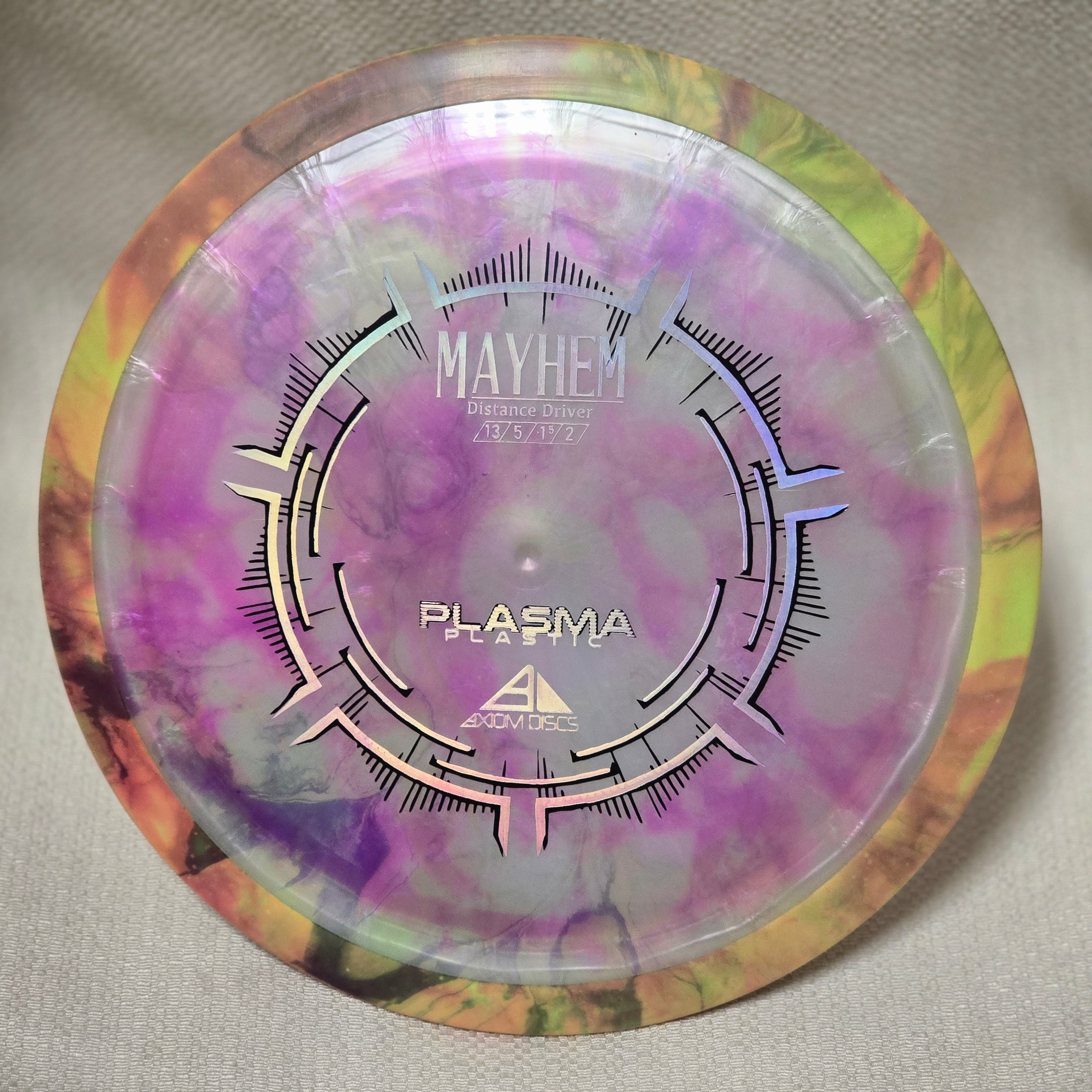 Load image into Gallery viewer, Axiom Mayhem Distance Driver w/ Custom Swirl HUV Dye - Plasma 173g
