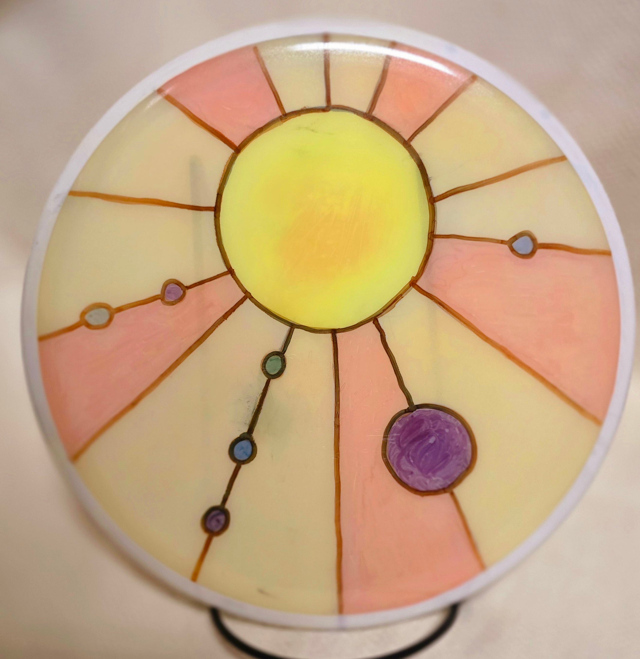 Load image into Gallery viewer, MVP Reactor w/ Hand Drawn Stained Glass Solar System - Eclipse (Orange), 176g
