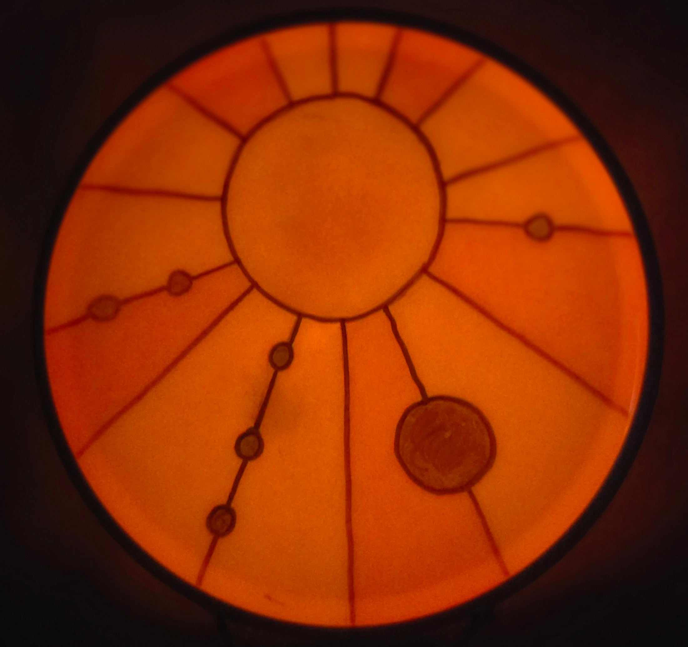 Load image into Gallery viewer, MVP Reactor w/ Hand Drawn Stained Glass Solar System - Eclipse (Orange), 176g
