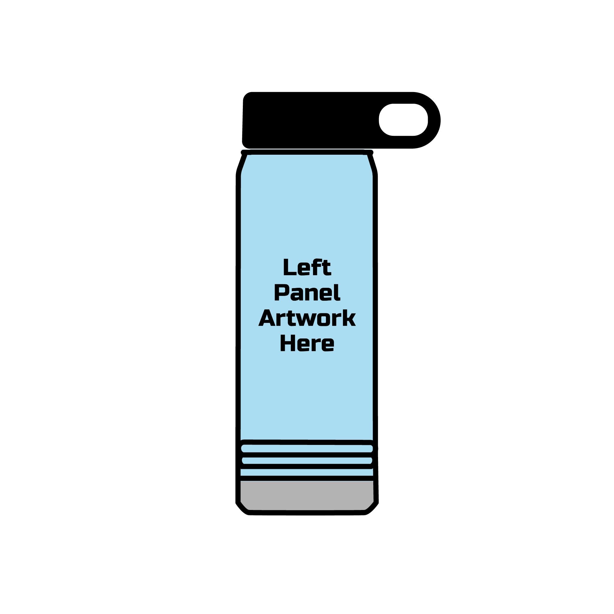 Load image into Gallery viewer, Custom Printable Stainless Steel 20oz Water Bottle w/ Printed Left and Right Panels
