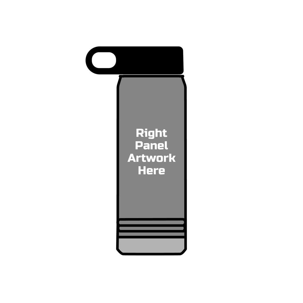 Custom Printable Stainless Steel 20oz Water Bottle w/ Printed Left and Right Panels