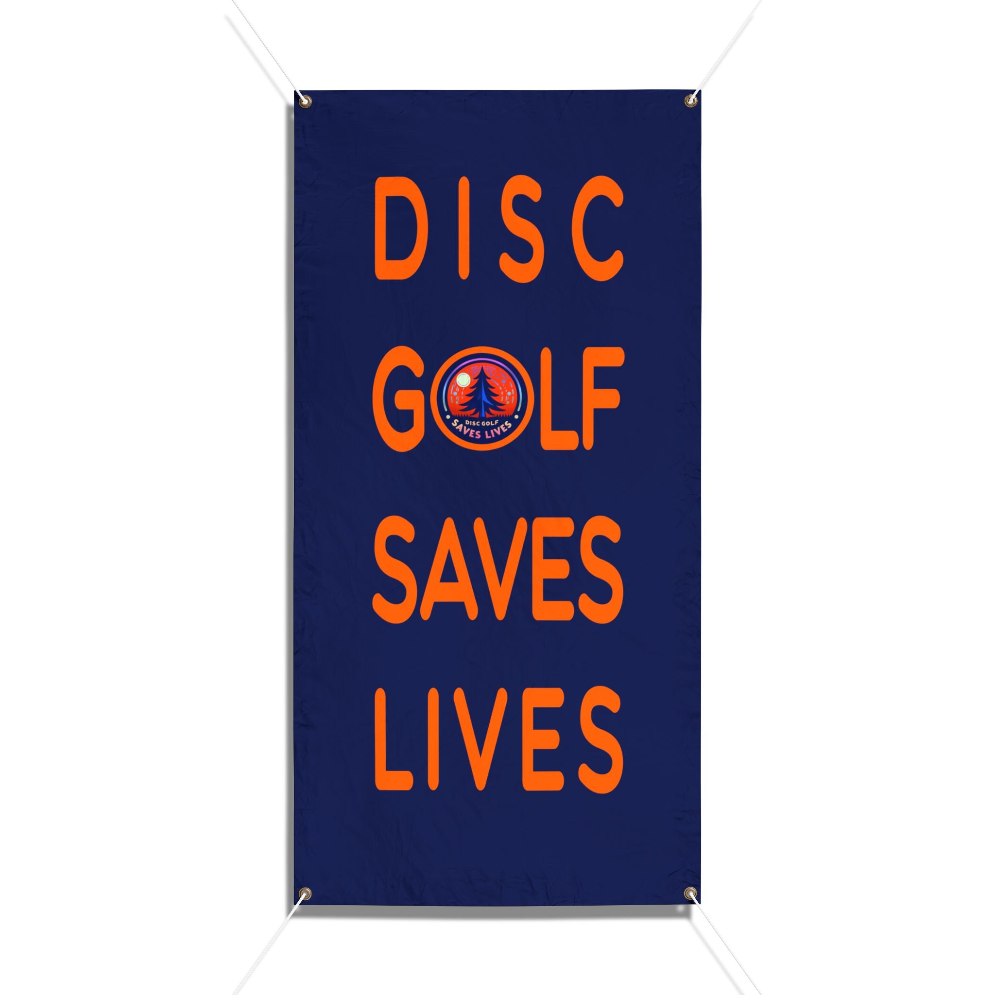 Load image into Gallery viewer, Disc Golf Saves Lives Vertical Booth Banner
