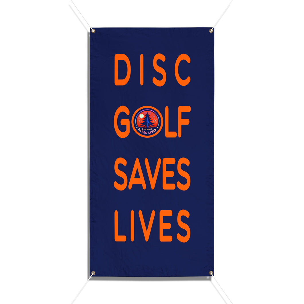 Disc Golf Saves Lives Vertical Booth Banner
