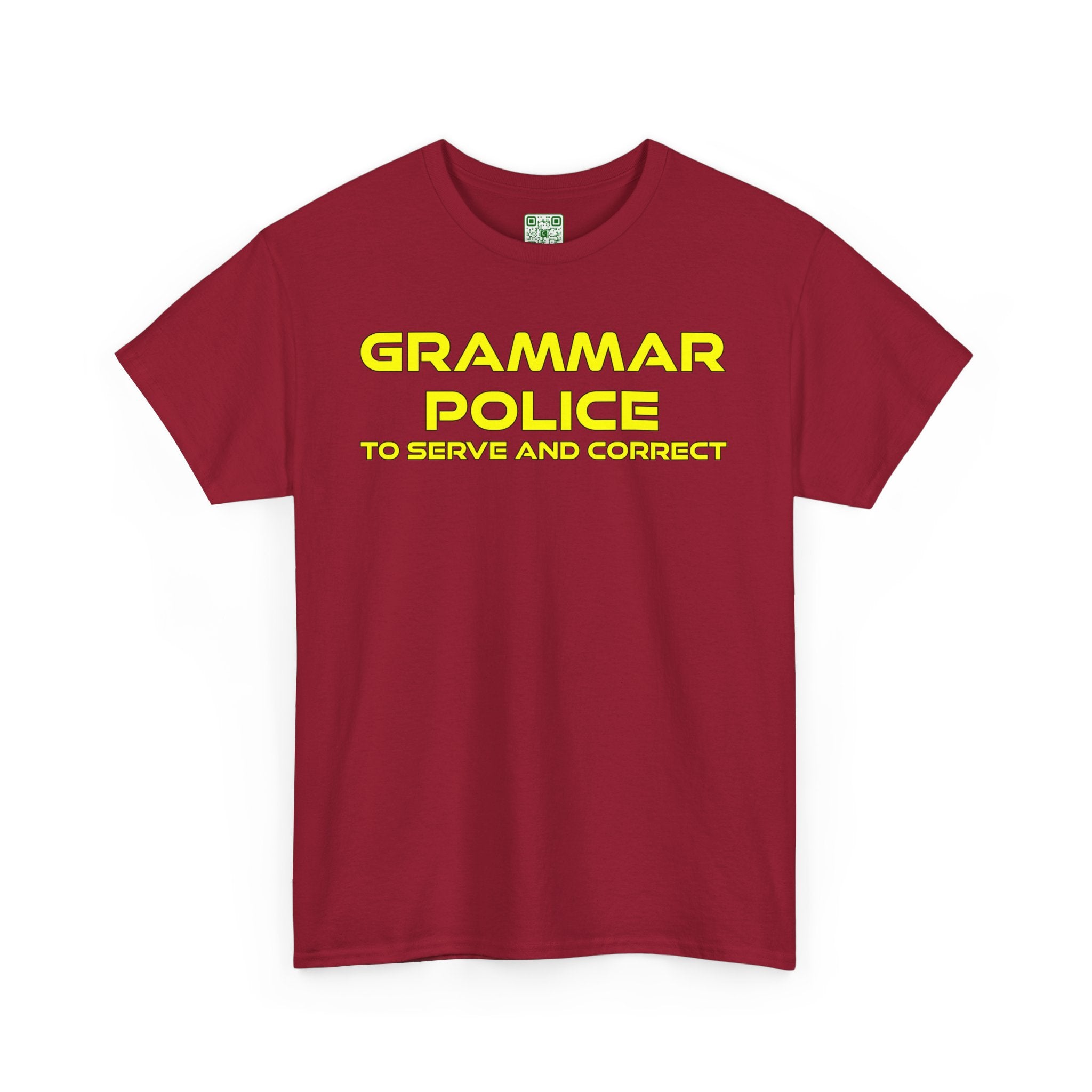 Load image into Gallery viewer, &quot;Grammar Police - To Serve and Correct&quot; - Heavy Cotton Tee
