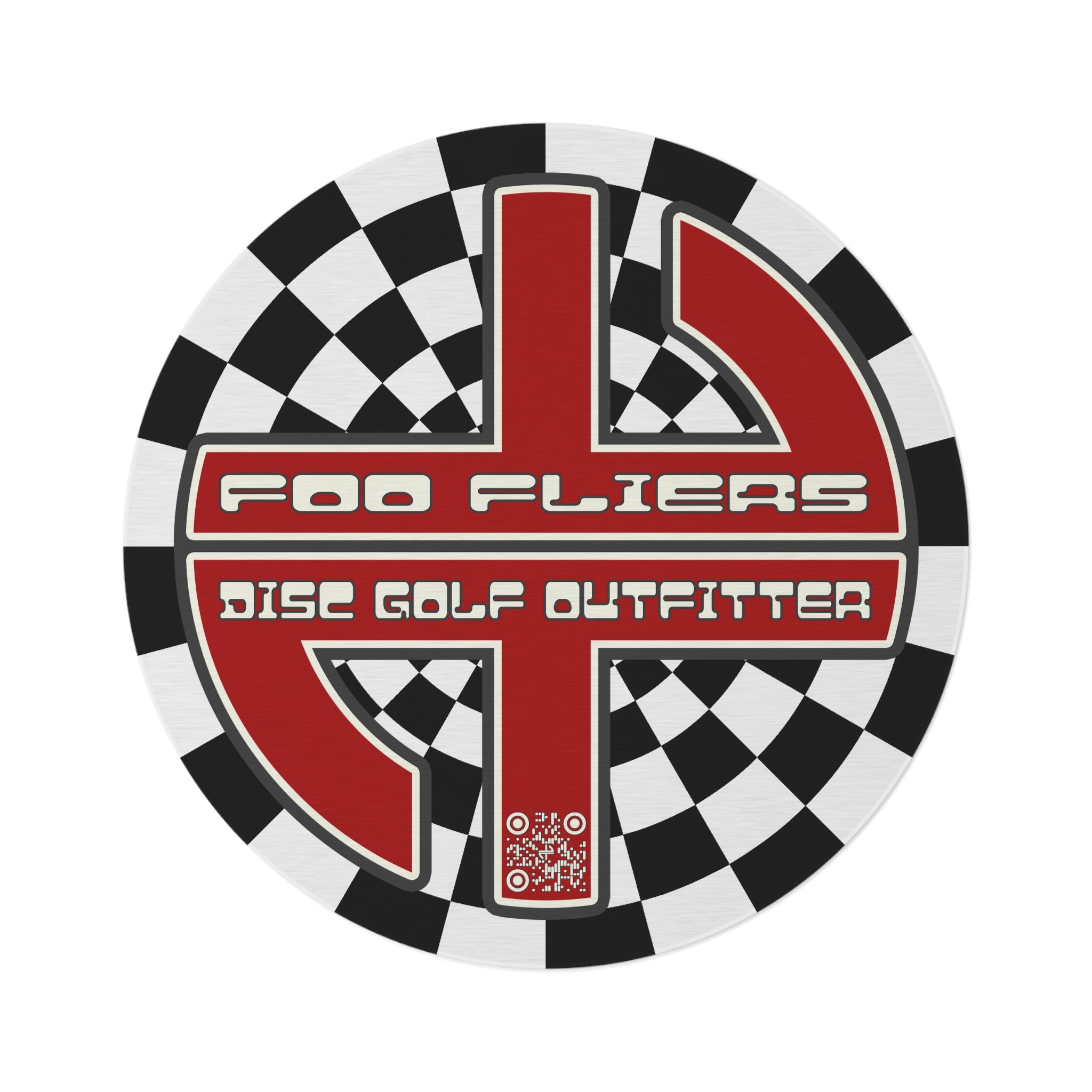 Load image into Gallery viewer, Foo Fliers DGO Checker Round Rug
