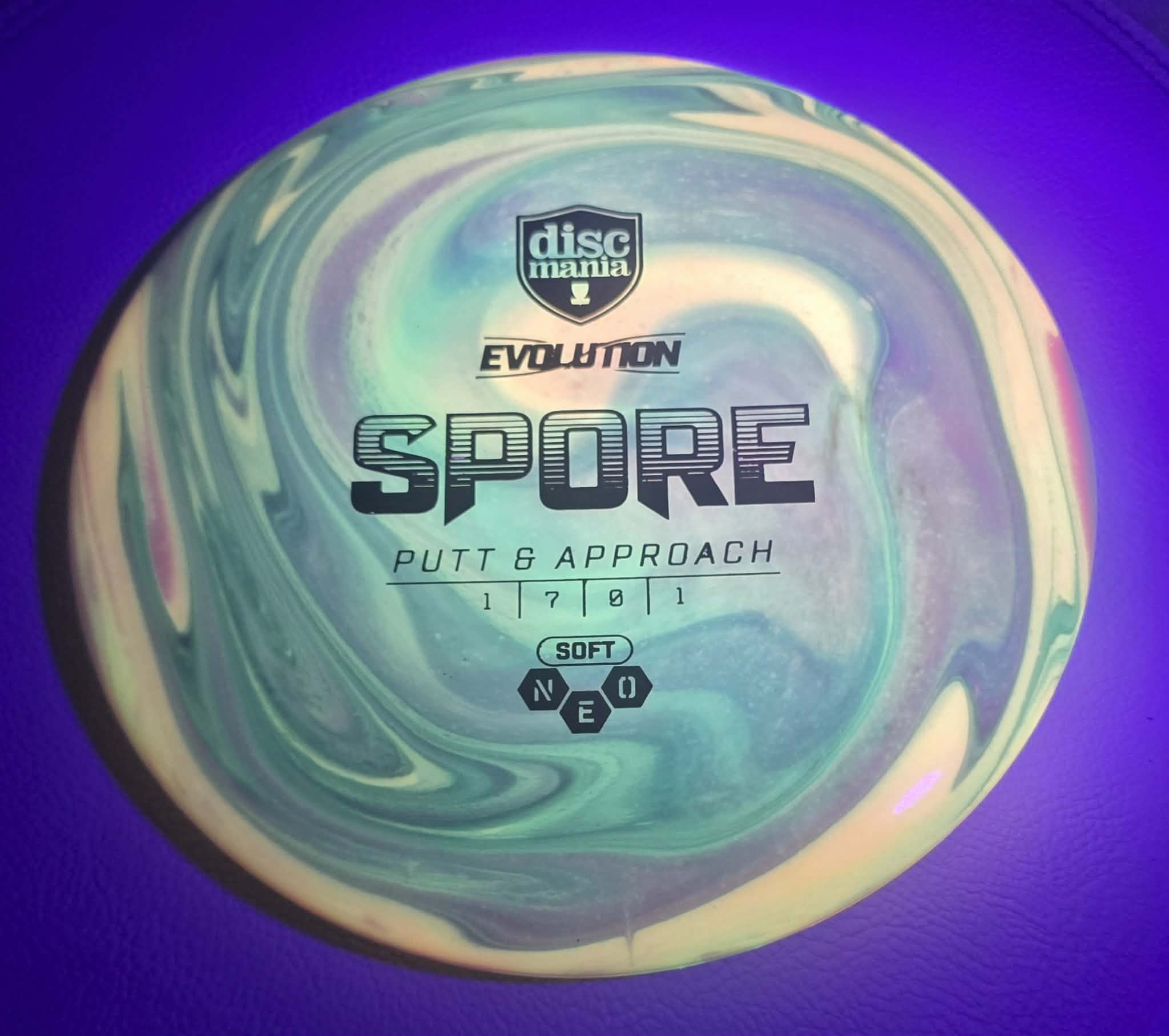 Load image into Gallery viewer, Discmania Spore w/ Custom Swirl Dye - Neo Soft 157g
