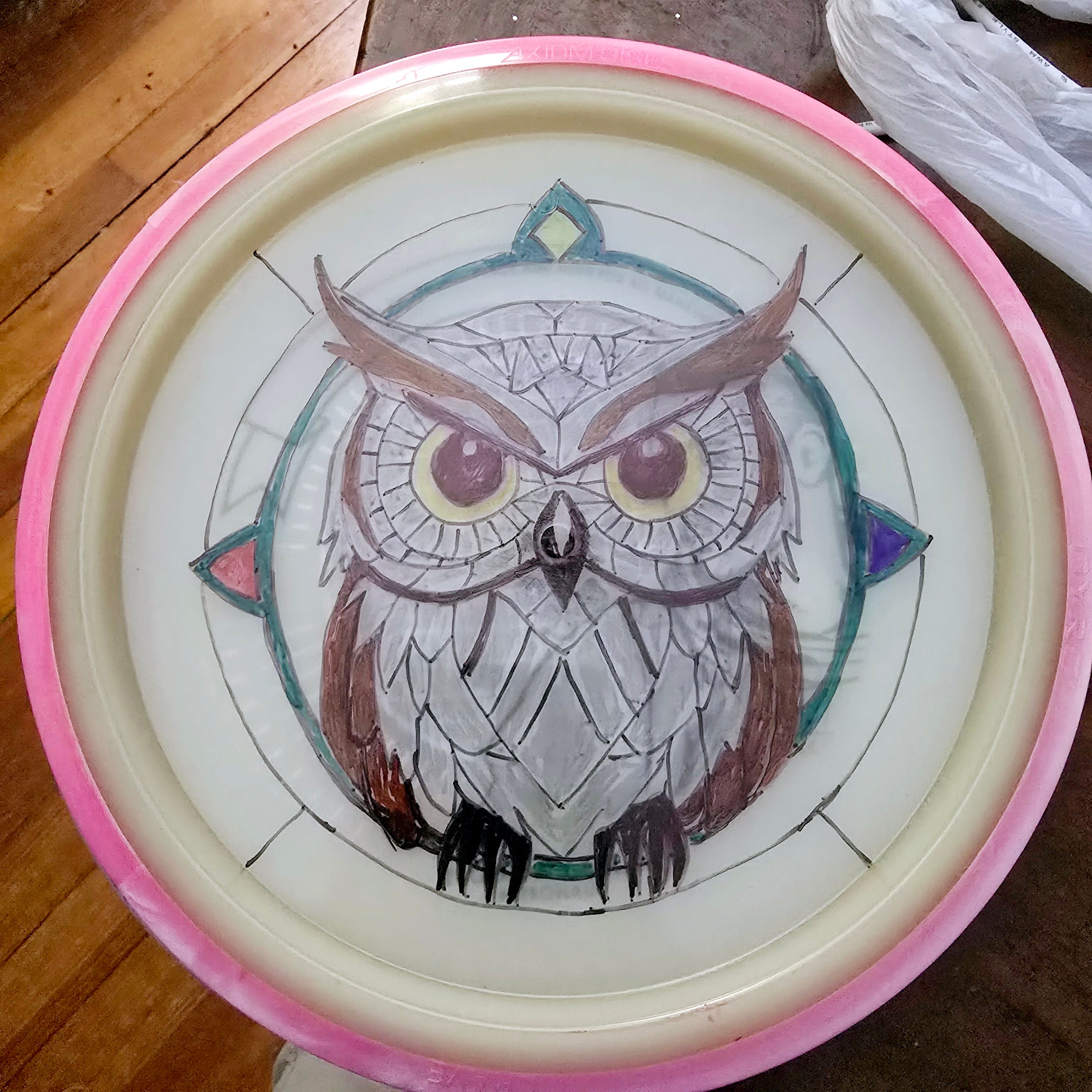 Load image into Gallery viewer, Axiom Crave w/ Hand Drawn Stained Glass Owl - Eclipse, 176g
