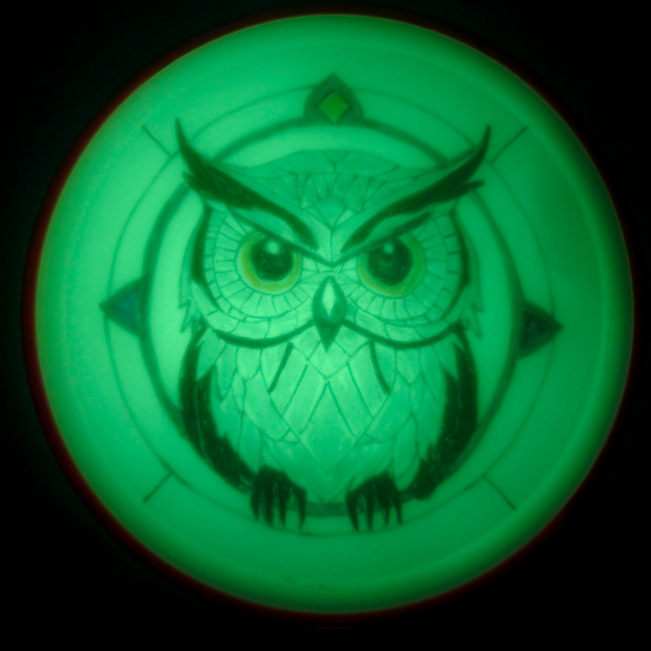 Load image into Gallery viewer, Axiom Crave w/ Hand Drawn Stained Glass Owl - Eclipse, 176g
