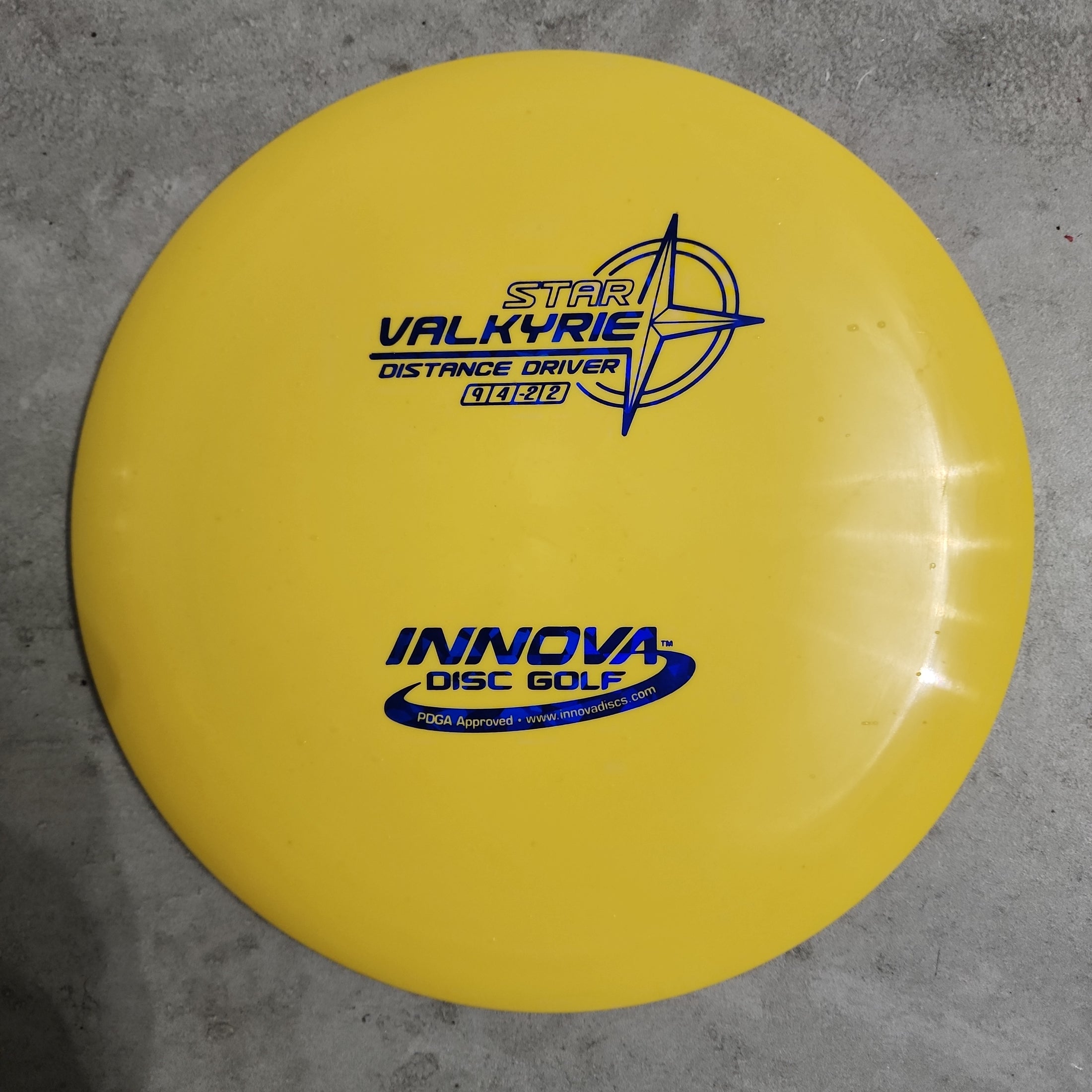 Load image into Gallery viewer, Innova Valkyrie Distance Driver, Yellow w/ Blue Stamp - Star 171g
