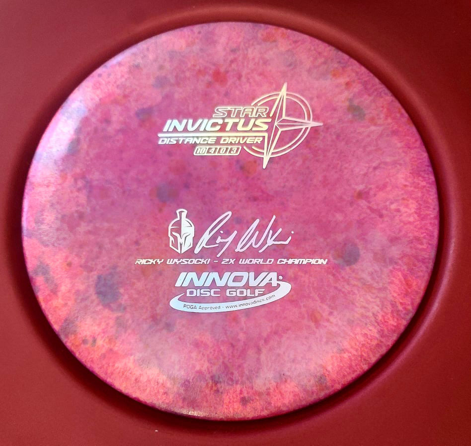 Load image into Gallery viewer, Innova Invictus Ricky Wysocki Distance Driver w/ Custom Splatter Dye and Metallic Silver Stamp - Star 167g
